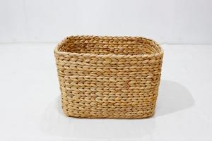 <b>Water</b> <b>Hyacinth</b> <b>Storage</b> <b>Basket</b> Handmade Woven Organizer Rectangular Bin with Handle for Home Office Shelf - Product Image 5