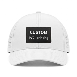 Customize Silicone Rubber Logo Curved Brim 5 Panel and Laser cut hole Baseball Cap Hat For Men And Women Manufacture - Product Image 1