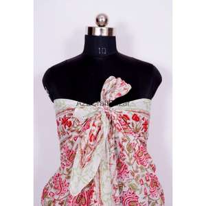 100% Cotton Skin-Friendly Breathable Soft Solid Color Floral Digital Handmade <b>Women's</b> Pareo Sarongs Hijab Beachwear Daily - Product Image 2