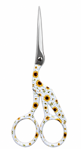 Sunflower Floral Print Crane Style Needlepoint Embroidery <b>Scissors</b> 4.5 Inch Stainless Steel Sharp Tip <b>Sewing</b> Craft <b>Scissors</b> - Product Image 5