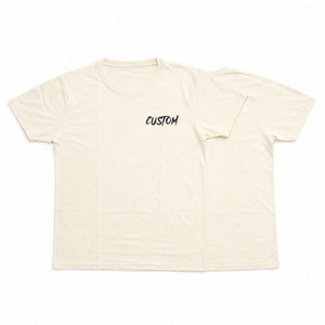 MANUFACTURER Knitted Men Custom <b>cream</b> <b>T</b> <b>Shirt</b> Breathable Heavyweight Cotton Crew Neck Short Sleeve regular fit solid color Top - Product Image 1