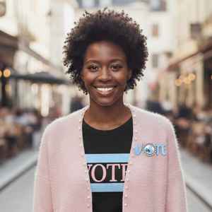 Pin de solapa Jack and Jill Blue Vote con adorno de perlas, broche de campaña, accesorio electoral llamativo - Product Image 5