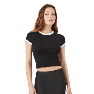 Nouveau Crop Top de Danse pour Femme à Manches Courtes, Confortable, Couleur Unie, Séchage Rapide, Respirant, Logo, Écologique, Coupe Classique - Product Image 2