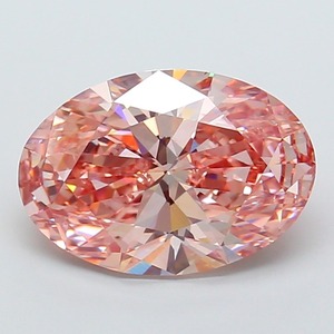 Diamant CVD de laboratoire de luxe de forme ovale, rose brunâtre vif, 7,01 carats, clarté VS1, polissage excellent, diamant non monté - Product Image 6