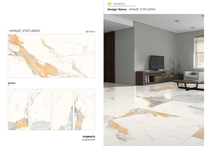 Azulejos de Cerámica de Porcelana Brillante de Lujo de 600*1200 mm, Diseño Moderno para Paredes Interiores de Villas y Pisos de Salas de Estar - Product Image 2