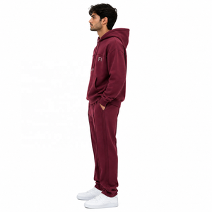 Ensemble de survêtement et de jogging en coton épais de qualité supérieure, coupe régulière, sweats à capuche surdimensionnés, fabrication OEM, marque privée - Product Image 4