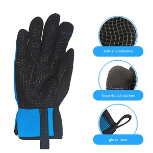 Custom Anti Slip Silicone Mechanic <b>Gloves</b> <b>Touchscreen</b> Fingers PU Polyester Cotton Wrist Length Winter Outdoor Work <b>Gloves</b> OEM - Product Image 6