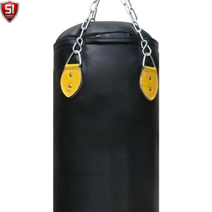 Sac de frappe lourd en cuir SUMROOS avec double sangle, hauteur réglable, base en caoutchouc, rempli de sable 25KG pour entraînement de boxe - Product Image 5