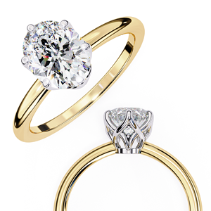 Anillo de Compromiso con Diamante Ovalado de 1 Quilate Cultivado en Laboratorio, Diseño Exclusivo, Oro de 14K, Certificado IGI, Diamante VS DEF para Aniversario o Boda - Product Image 3
