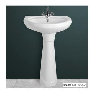 Lavabo de Pedestal de Cerámica Independiente para Baño y Sala de Estar - Product Image 4