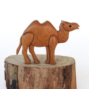 Wooden Camel <b>Table</b> Centerpiece Handmade Rustic Decorative Sculpture for Tabletop Home and Event Decor - Product Image 5