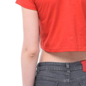 T-shirts personnalisés pour femmes, 100% coton, oversize, blanc uni, manches courtes, col rond, crop top, tenue tendance pour femmes - Product Image 6