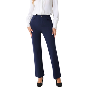 Pantalons de travail décontractés à jambe droite pour femmes, très extensibles, avec services OEM ODM en gros - Product Image 2