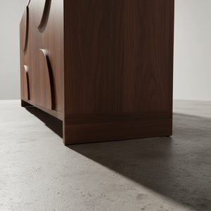 Aparador de Madera Moderno Semicircular con Panel de Media Luna, Mueble de Almacenamiento de Madera con Panel de Arco de 4 Puertas, Diseño de Arco Moderno - Product Image 3