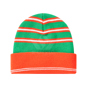 Gorro de Invierno de Punto con Rayas Verdes y Rojas, Unisex, Casual, para Adultos, 56-58CM - Product Image 3