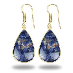 Boucles d'oreilles en Sodalite pour Femme, Bijoux Tendance en Pierre Précieuse, Cadeau pour Amie, Vente Chaude, Sodalite Bleue Naturelle, Vente en Gros Abordable - Product Image 2