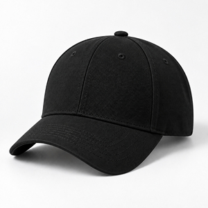 Minimal Black Badeball <b>Cap</b> for Men and <b>Women</b> Plain 6 Panel Baseball Hat Adjustable Fit Curved Custom Logo Ready Hats - Product Image 2