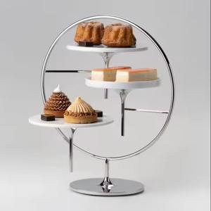 Expositor de Metal Profesional para Chocolate, Soporte de Dos Niveles para Repostería, para Mostrador de Postres en Restaurantes - Product Image 1
