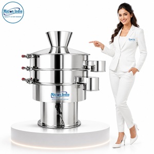 Machine de tamisage vibratoire en acier inoxydable semi-automatique 220V, équipement de tamisage de poudre industriel - Product Image 1