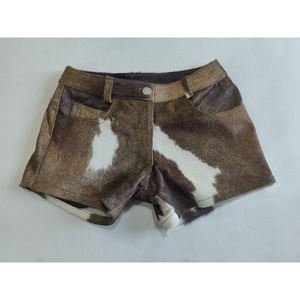 <b>Women's</b> Cowhide Leather <b>Shorts</b> Hair on Natural Color Vintage 100% Cowhide Leather <b>Short</b> Regular Size <b>Women</b> - Product Image 4