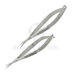 Ciseaux à cuticules professionnels à ressort avec pointes ultra-fines et corps en acier inoxydable pour des soins de précision - Product Image 1