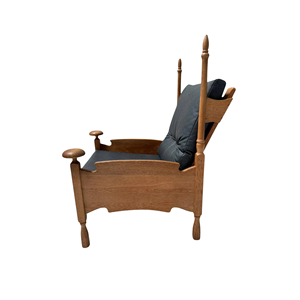 Sillón de Madera Maciza para Descanso con Asiento Tapizado Acolchado para Hotel, Villa, Sala de Estar, Muebles de Calidad de Exportación - Product Image 3