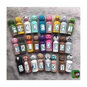 Muñecos de Madera con Alfabeto, Juguetes Educativos de Animales para Niños, Muñeca de Madera con Diseño Terminado, Educación Montessori de Vietnam - Product Image 1