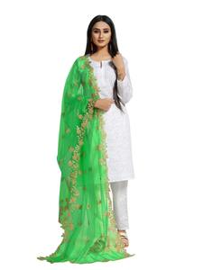 Hermosas Dupattas de Tela de Red con Diseños de Bordado para Chicas Indias y Pakistaníes, Ideales para Bodas, Eventos Casuales y Uso Tradicional Femenino - Product Image 3