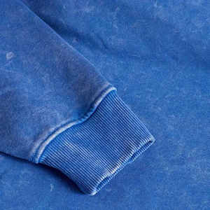 เสื้อฮู้ดดี้แบบ Acid Wash สำหรับผู้ชาย – เสื้อฮู้ดดี้ผ้าฟลีซเนื้อหนักทรงโอเวอร์ไซส์ พร้อมฮู้ดปรับได้ กระเป๋าหน้า และชายเสื้อแบบริบ - Product Image 5
