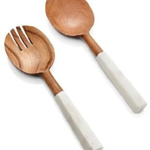 Juego de Servidores de Ensalada de Madera Ecológicos con Logotipo Personalizado, Asas de Resina - Para Mezclar Frutas Sazonadas, Utensilios de Cocina, Aptos para Lavavajillas - Product Image 6