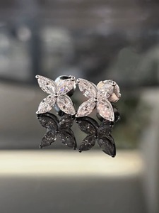 ZAWO HOUSE Marquise <b>Earrings</b> Gift for Girls VVS1 Lab Grown Diamond Sterling <b>Silver</b> Filled Brilliant Cut Luxury <b>Stud</b> <b>Earrings</b> - Product Image 5
