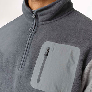 Veste polaire pour homme 350 GSM, fermeture éclair intégrale, chaude, douce, légère, résistante au vent, randonnée en plein air, hiver, décontractée, OEM, étiquette privée - Product Image 6