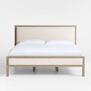 Wholesale Modern Upholstered Solid Wood <b>Bed</b> | Luxury Fabric Headboard Platform <b>Bed</b> Frame - Product Image 3