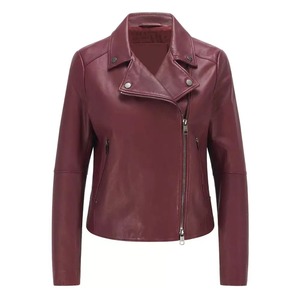 Women Elegant Solid Women's <b>Leather</b> <b>Jacket</b> <b>Long</b> Sleeves Fashion Zipper PU Women's <b>Leather</b> <b>Jacket</b> - Product Image 2