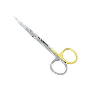 Tijeras para Iris con Puntas Curvas Afiladas TC, Tijeras Oftálmicas para Cirugía, Instrumento de Corte de Tejido y Sutura, 110mm 11cm, Alemán - Product Image 2