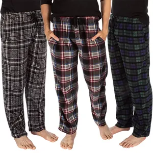 Hot Sale Winter Thermal Plaid <b>Flannel</b> Lounge <b>Pajama</b> Pants for <b>Men</b> Quality Wholesale Plus Size Breathable Quick Dry - Product Image 1