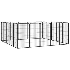 คอกสุนัขเหล็กเคลือบสีดำทรงสี่เหลี่ยมพร้อมดีไซน์สีดำทันสมัย - Product Image 3