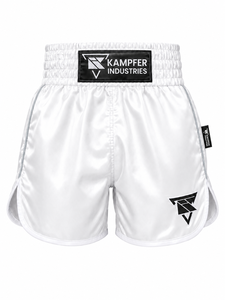 กางเกงชกมวย KAMPFER INDUSTRIES สีขาว ระบายอากาศได้ดี แห้งเร็ว ผลิตจากโพลีเอสเตอร์ 100% สำหรับผู้ใหญ่ ยูนิเซ็กซ์ เหมาะสำหรับศิลปะการต่อสู้แบบผสมผสาน ลายพิมพ์แบบ Heat-Transfer - Product Image 2