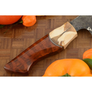Couteau de Chef Burraq Personnalisé Fait Main en Acier Carbone, Lame de 8 Pouces, Épaisseur 3,0 mm, Manche en Bois, Entretien et Rangement Faciles, Idéal Cadeau - Product Image 3