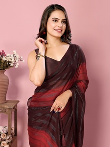 Prêt-à-porter Saree indien et pakistanais en soie pour adultes By Fatema Fashion - Product Image 6