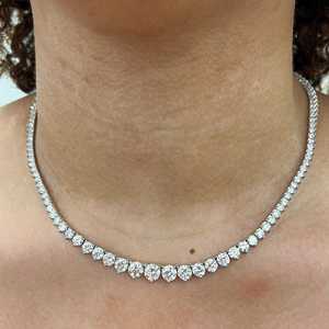 Collares de tenis tipo gargantilla Riviera de 18 quilates con diamantes redondos cultivados en laboratorio, 16.5 pulgadas, personalizados, oro macizo de 10K, 14K, 18K, al por mayor - Product Image 5