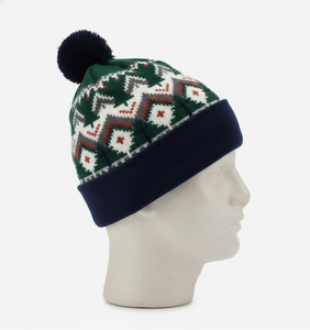 Gorros de punto holgados con logo personalizado al por mayor, gorros de esquí cálidos con diseño jacquard, gorros 100% acrílicos jacquard 2026 - Product Image 3