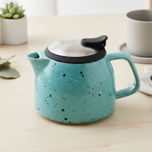 Théière en porcelaine durable de qualité supérieure 3460990-0.4, design nordique, 600 ml, avec passoire et couvercle en acier inoxydable - Product Image 4