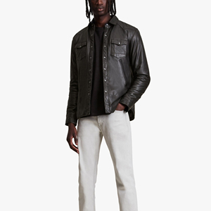 Chemise en cuir véritable pour homme, manches courtes et longues, collection hiver 2026, qualité supérieure, vente chaude - Product Image 6