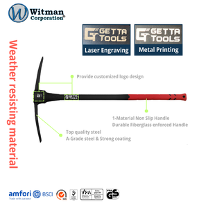 Pioche de jardin de 5 lb, pioche à manche fixe, tête en acier au carbone de qualité A forgé, tranchant affûté, manche renforcé - Product Image 3