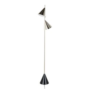 Contemporary Metal <b>Floor</b> <b>Lamp</b> 'Cone 65' with Plated Nickel and <b>Black</b> Faux Marble Metal <b>Base</b> by - Product Image 5