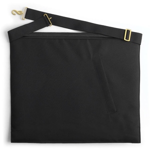 Tablier maçonnique des Templiers blanc avec bordure noire, broderie croix et couronne, ceinture réglable, vente en gros personnalisée, insignes - Product Image 3