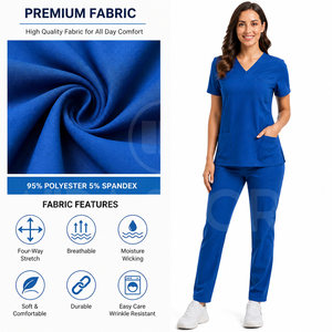 Ensemble de blouses médicales personnalisées, uniforme d'infirmière, tenue d'hôpital, tissu extensible respirant, vêtements de santé, fournisseur en gros aux États-Unis - Product Image 6