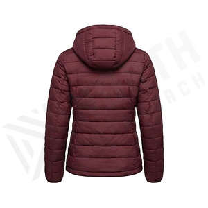 Hooded Quilted Waterproof <b>Bubble</b> Jacket Black Full Sleeve Winter Windproof Cotton Shell Knitted Fabric Polyester Filling Stand - Product Image 2