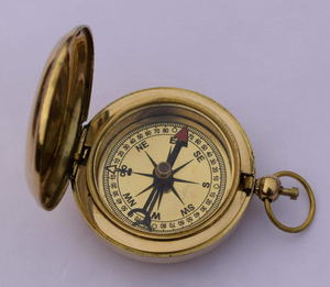 Vintage Brass Pocket <b>Compass</b> Nautical Navigation <b>Compass</b> with Hinged Lid Decorative Travel <b>Compass</b> for Outdoor Adventure Gift - Product Image 3